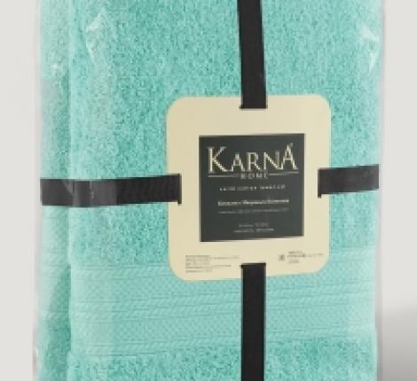 Комплект махровых полотенец &quot;KARNA&quot; SOLID 50х90/1 70x140/1, Зеленый