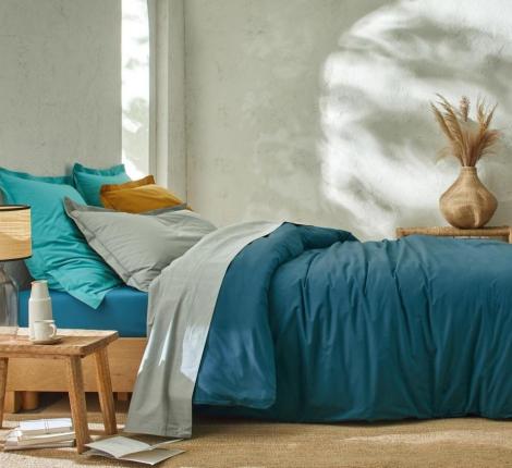 Наволочка "Blanc des Vosges" перкаль 50х70, bleu canard (голубой)