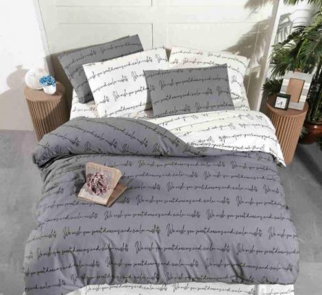Постельное белье EFOR RANFORCE "WISH YOU GRI" (100% хлопок), Евро