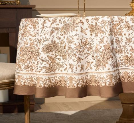 Скатерть овальная с пропиткой SANTALINO "ROYAL GARDEN" 160х220, белый