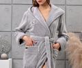 Халат женский трига с капюшоном "AMBIELLA A-1215" серый, 2XL
