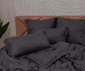 Постельное белье "Sofi de Marko" Моне (антрацит) Страйп Сатин, Евро (50х70-2шт.)