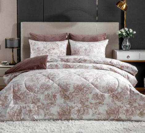 Постельное белье с одеялом "Kazanov.A." Жадор (капучино молоко) Велюр/Сатин, Евро