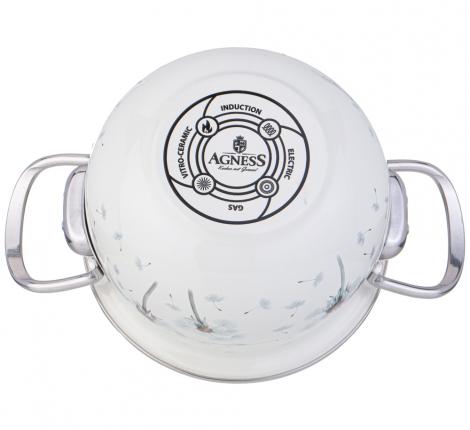 Кастрюля эмалированная со стеклянной крышкой "DANDELION", 1,5 л