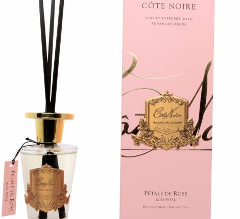 Диффузор "COTE NOIRE" PETAL DE ROSE золотой декор, 150 мл