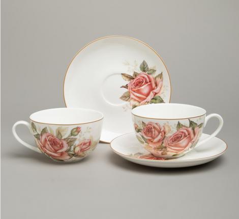 Чайный набор "КОРЕЙСКАЯ РОЗА" 590-679 на 2 персоны, 4 предмета (300 мл)