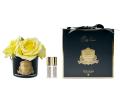 Букет ароматизированный из 5 роз "COTE NOIRE" (желтый) черная ваза, 2 спрея по 5 мл