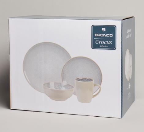Набор посуды обеденный BRONCO "CROCUS" на 4 персоны, 16 предметов (бежевый)