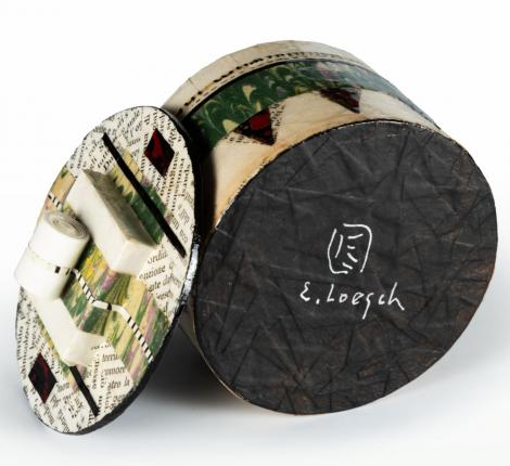 Шкатулка "LOESH" диаметр 8 см, папье маше