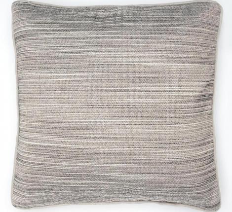 Подушка декоративная "BRUMA" 40х40, серо-белая полоска (светло-серый кант)