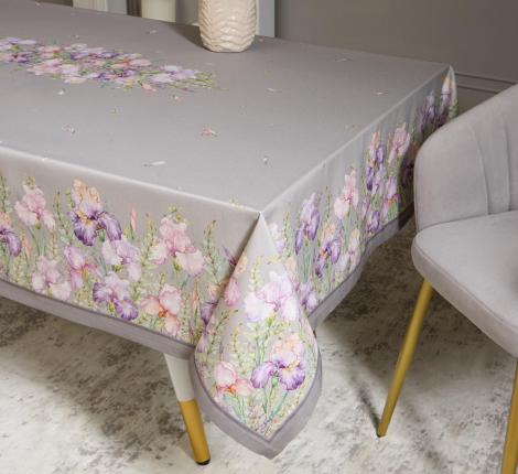 Скатерть с пропиткой "ИРИСЫ" 160х220 см, серый