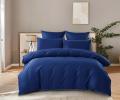 Постельное бельё "KARTEKS" сатин однотонный с кантом HK-09 (тёмно-синий), Евро