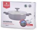 Сотейник с крышкой "AGNESS" 902-115 с антипригарным покрытием PFLUON MARBLE, 26*7,5 см