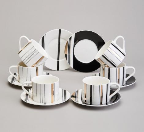 Чайный набор "TOP STYLE" 165-610 на 6 персон, 12 предметов (250 мл)