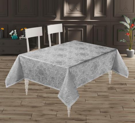 Скатерть "DO&CO" броде жаккард 160х220 "BEGONYA, серый