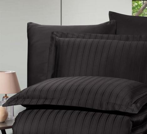 Постельное бельё "DO&CO" Сатин DELUX STRIPE, Евро (шоколадный)