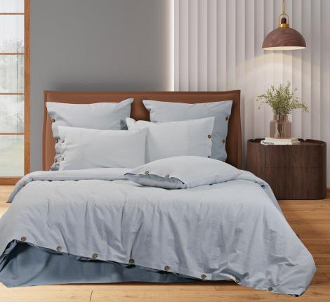 Постельное бельё Sharmes "Rustic stripe" Евро, голубой