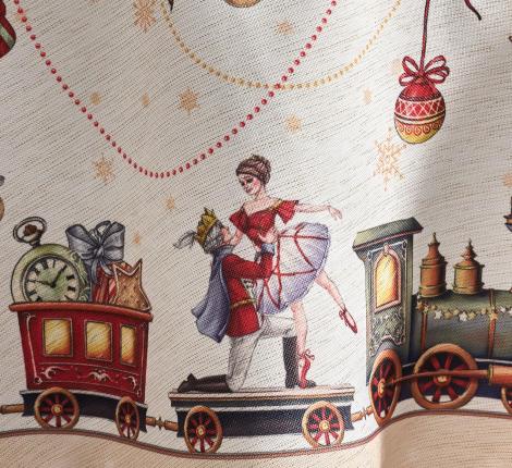 Скатерть круглая LEFARD "ЩЕЛКУНЧИК" 185 см, бежевый