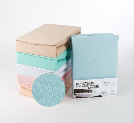 Простынь на резинке трикотажная (PT голубая), 200x200