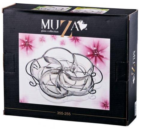 Менажница 5-ти секционная "MUZA" на металлической подставке, 28*23*6 см.