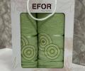 Набор махровых полотенец EFOR &quot;NOKTALI DAIRE&quot; (50*90, 70*140), зеленый