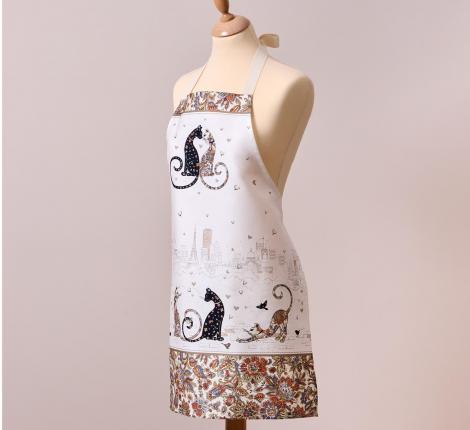Фартук с пропиткой "ПАРИЖСКИЕ КОТЫ" Кайма 60х70 см, белый