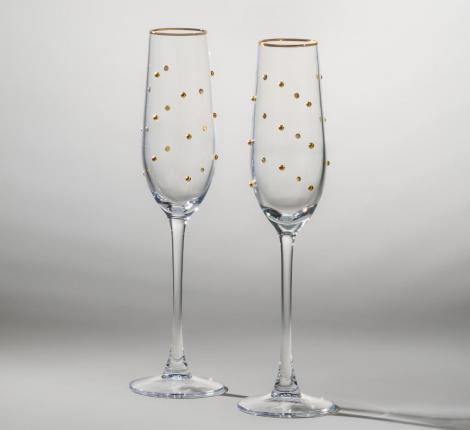 Набор бокалов для шампанского 2 штуки "GOLDY", 180 мл