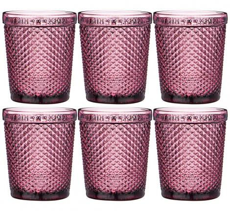 Набор стаканов для воды 6 штук "MUZA COLOR" ГРАНАТ 781-162, 280 мл