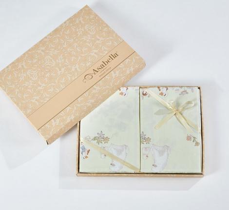 Постельное белье "Asabella" 2266-4S Мако-Сатин, 1,5 спальный