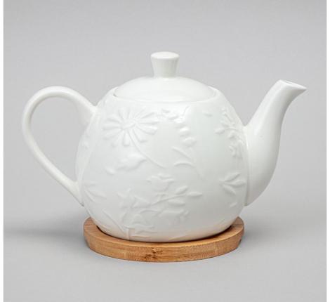 Чайник заварочный на деревянной подставке "FLOWERS STORY", 900 мл