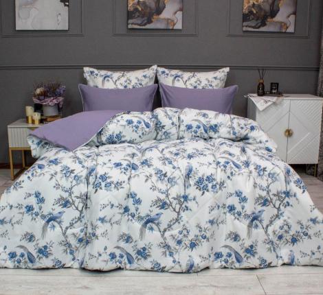 Постельное белье с одеялом "Kazanov.A." Ибис (кобальт жемчуг) Сатин, Евро