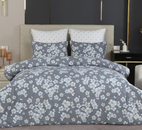 Постельное белье с одеялом "Kazanov.A." Зара (графит жемчуг) Сатин, 1,5 спальный