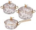 Набор эмалированных кастрюль и ковш с крышкой "ROYAL GARDEN" 950-779, 0,9/2,1/2,8 л