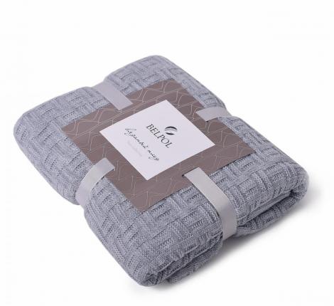 Плед вязаный "ШАХМАТЫ" 180x200, сумерки