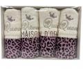 Салфетки махровые Maison D'or "QUEEN" 30х50-4шт., кремовый/фиолетовый