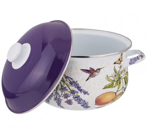 Кастрюля эмалированная с крышкой "ПРОВАНС" ЛИМОНЫ, 3,6 л