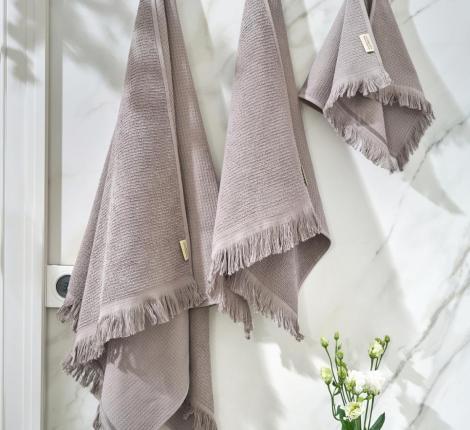 Полотенце вафельно-махровое Luxberry "IRIS" 30х50, шоколадный