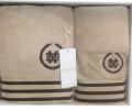 Комплект полотенец с вышивкой 30x50-50x100-70x140 Maison D'or &quot;DELON&quot;, бежевый/коричневый
