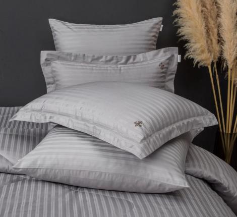 Постельное белье с одеялом "Kazanov.A." Stripe Royal (серебро) Страйп Сатин, Семейный