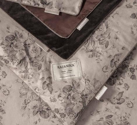 Постельное бельё с одеялом "Kazanov.A." Устиния (брауни трюфель) Велюр/Egypt Cotton, Евро