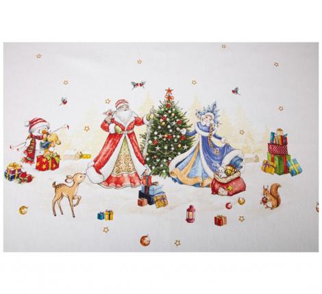 Скатерть с пропиткой SANTALINO "С НОВЫМ ГОДОМ" 140х180 см, красный