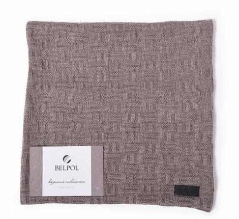 Наволочка вязаная "ШАХМАТЫ" 40x40, капучино