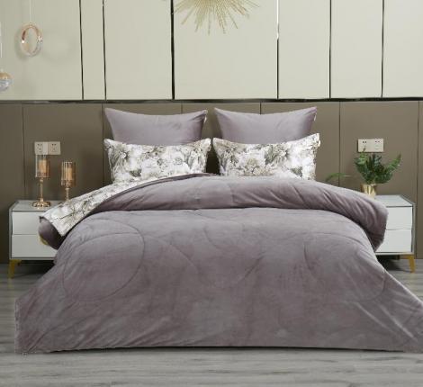 Постельное белье с одеялом "Kazanov.A." Хиллари (капучино) Велюр/Egypt Cotton, Евро