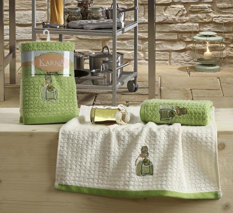 Кухонные полотенца &quot;KARNA&quot; LEMON 45x65 1/2 Зеленый, V3