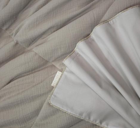 Постельное белье с одеялом "Kazanov.A." Muslin&Satin Solid color (пыльно-бежевый), Евро