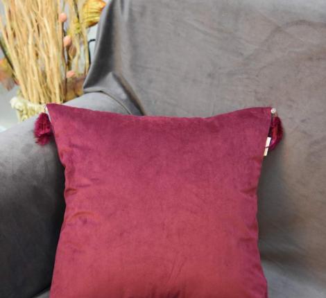 Наволочка декоративная "Sofi de Marko" Жасмин (бордо) Велюр, 45х45 