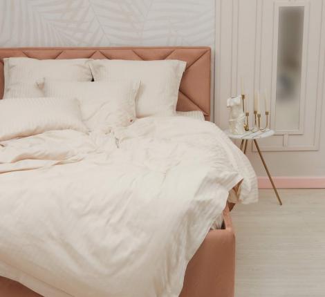 Постельное белье "Sofi de Marko" Моне (крем) Страйп Сатин, Евро (50х70-2шт.)