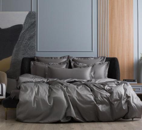 Постельное белье "GRAPHITE ALLURE GRASS" 391825070 Мако-Сатин, Семейный