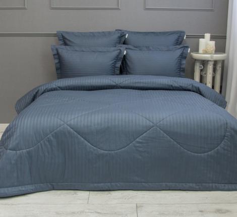 Постельное белье с одеялом "Kazanov.A." Hotel (изумрудный индиго) Страйп-Сатин, Евро