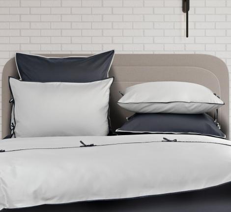 Постельное бельё Sharmes Solid «LUCA» 1,5 спальный, белый/антрацит